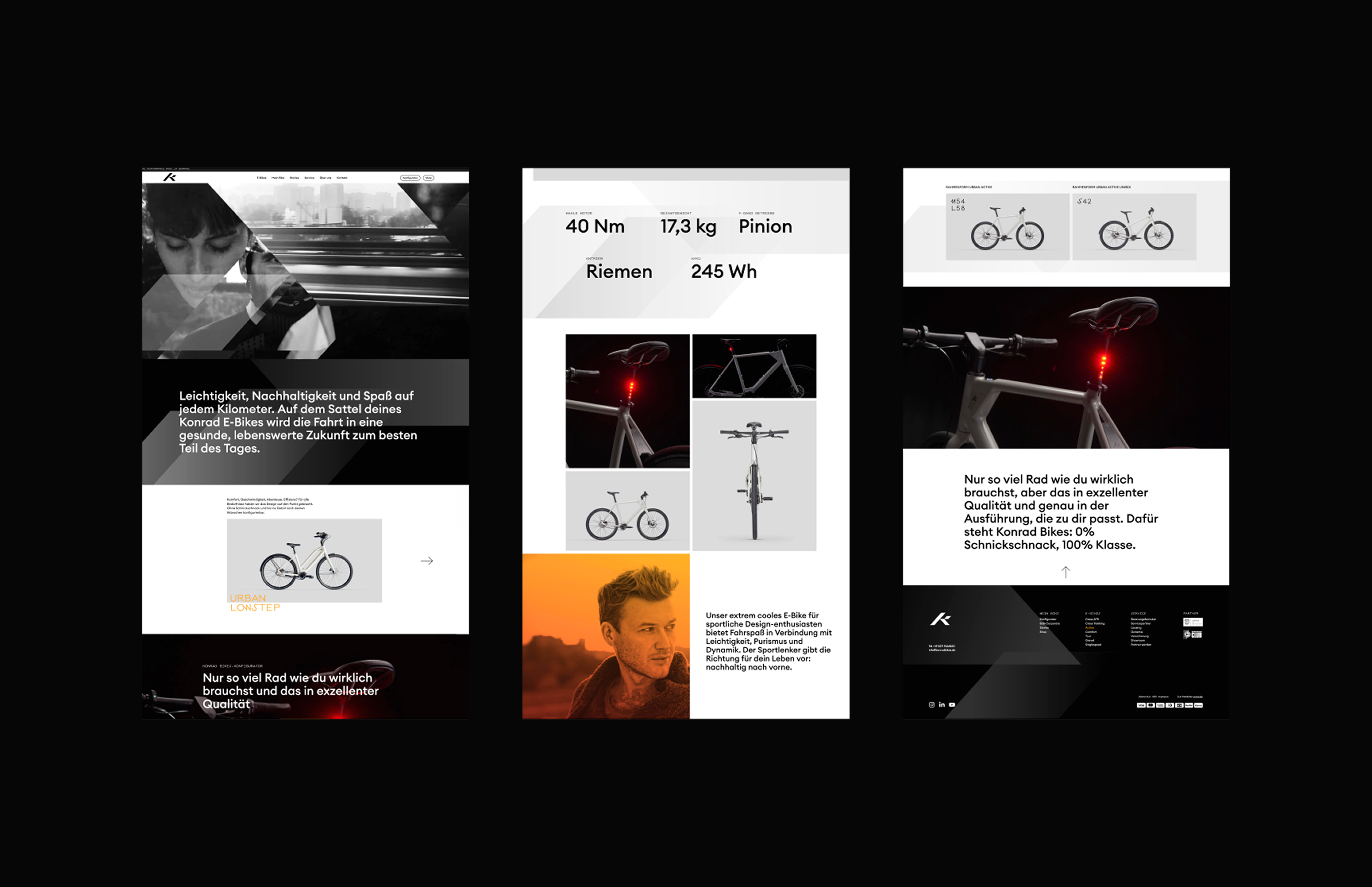 Website-Design für Konrad Bikes – Gestaltung und Konzeption von Neue Identität mit Fokus auf UX, Produktpräsentation und Markenkommunikation für nachhaltige Mobilität