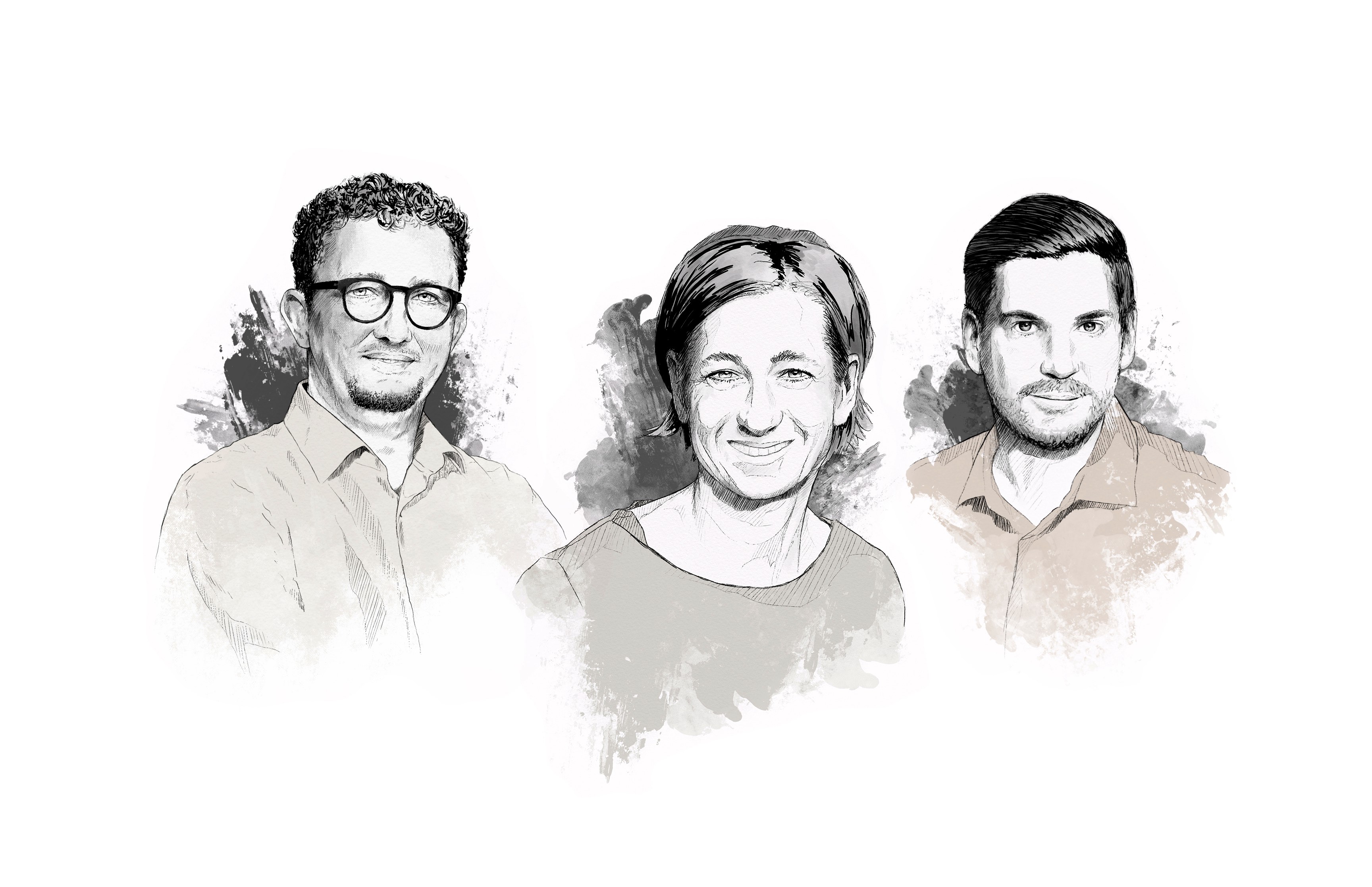 Gezeichnete Illustrationen mit Immanuel Fallner, Kristina Meyer und Sebastian Herbst für die Möbelmarke Modal Concept. Illustrationen von Neue Identität.