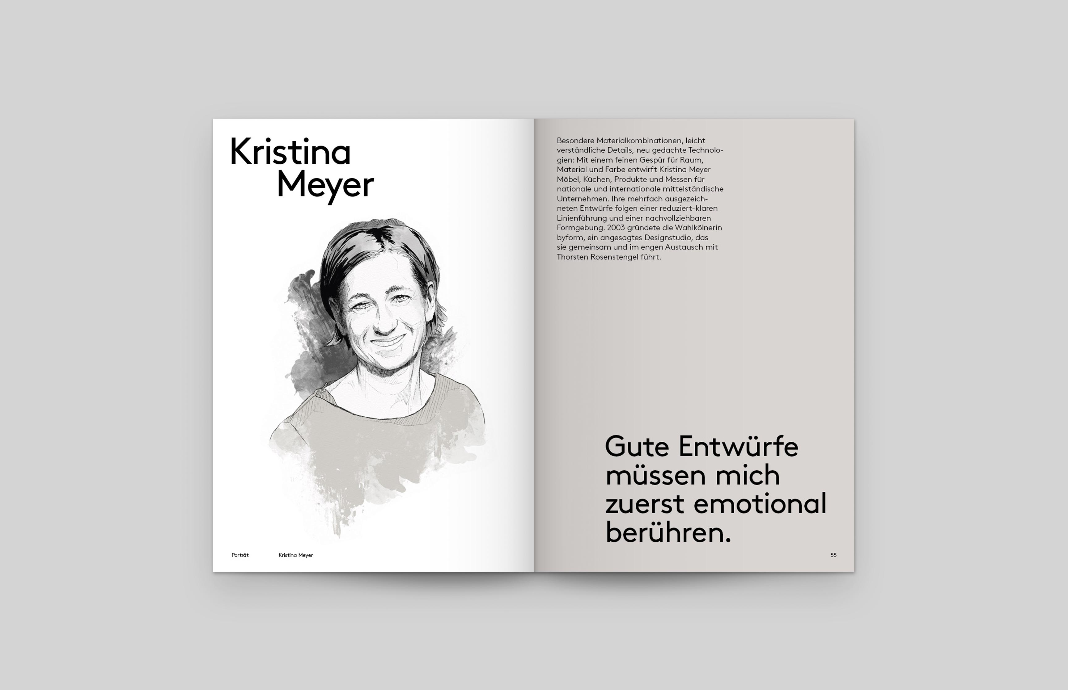 Brand Identity, Corporate Design für die Möbelbranche. Doppelseite aus dem Möbelkatalog für Modal Concept von Neue Identiät.