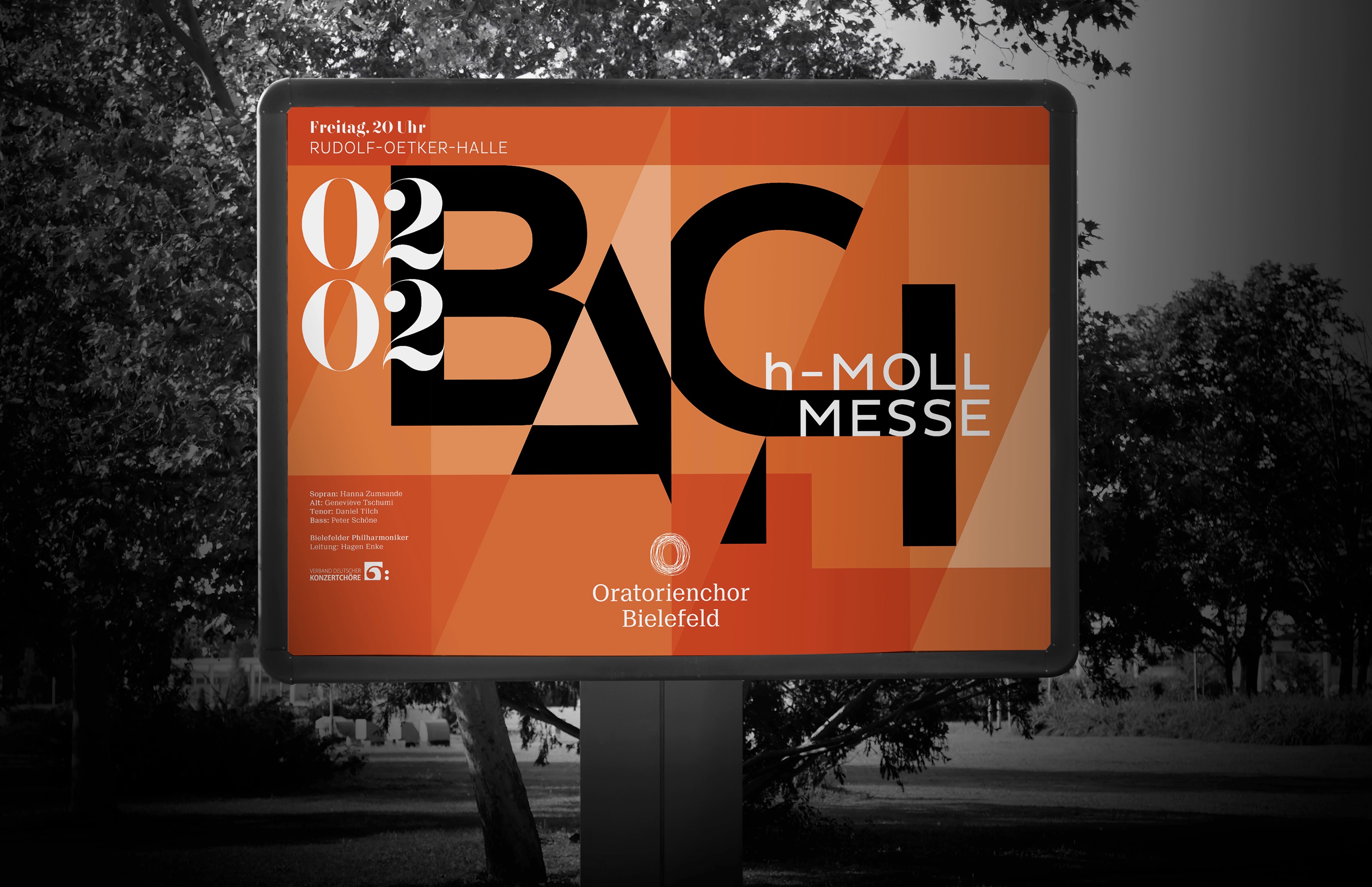 Großflächenplakat für die h-Moll Messe von Bach für den Oratorienchor Bielefeld – Gestaltung: Neue Identität.