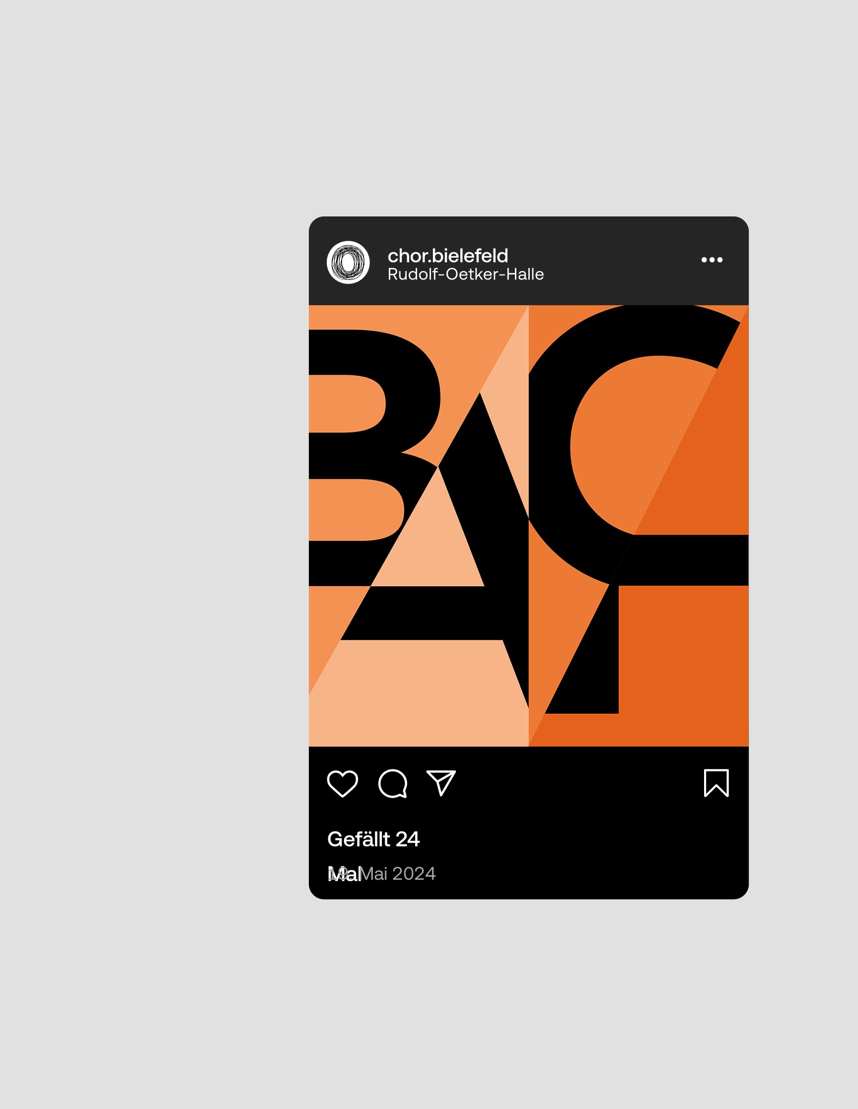 Social Media Design, Instagram-Post Design für Konzert „h-Moll Messe“ – Social Media Grafik für den Oratorienchor Bielefeld.