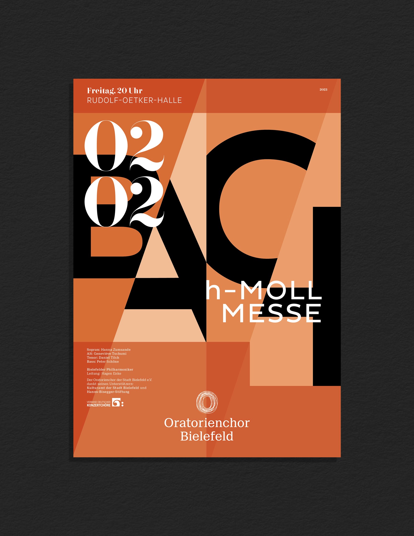 Konzertplakat zur „h-Moll Messe“ mit typografischer Komposition – Designagentur Neue Identität.