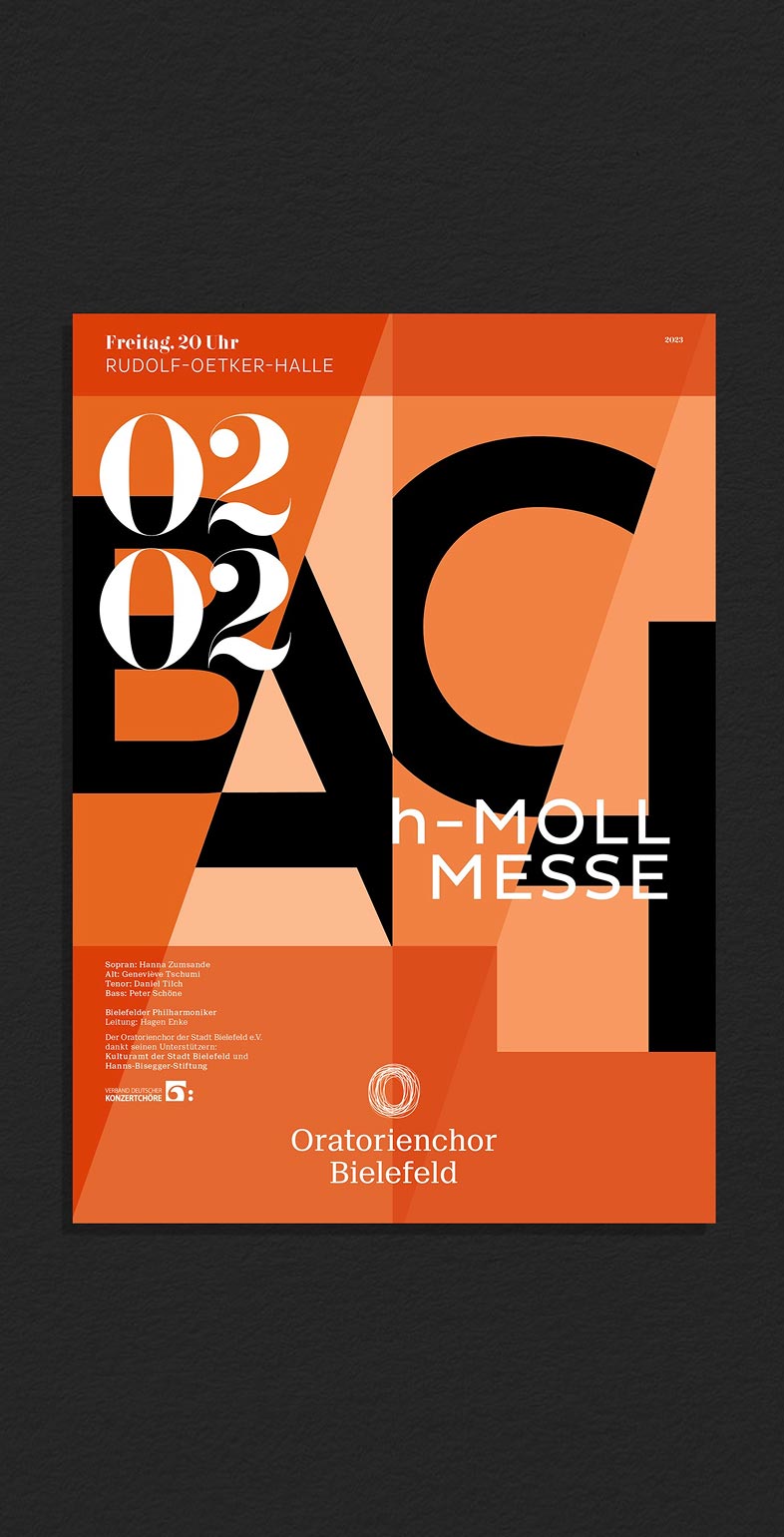 Konzertplakat zur „h-Moll Messe“ mit typografischer Komposition – Designagentur Neue Identität.