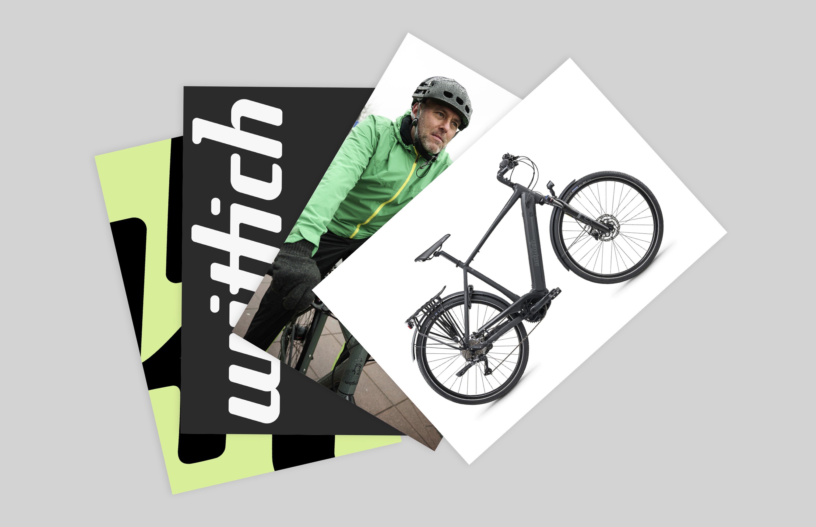 Printmedien mit Produktvisualisierung, Testimonial und Typografie-Branding für Wittich Bikes – gestaltet von Neue Identität Designagentur Bielefeld.