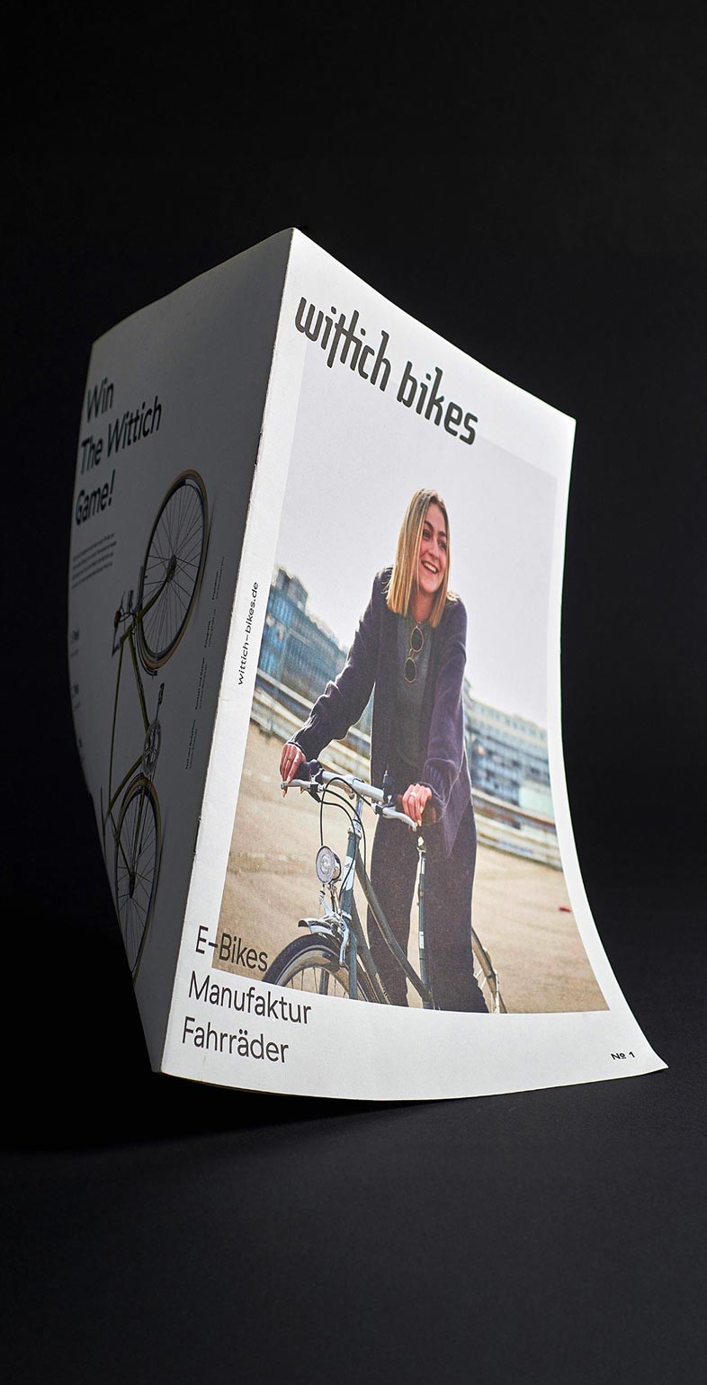 Editorial-Design für das Kundenmagazin von Wittich Bikes – Design von Neue Identität Bielefeld.