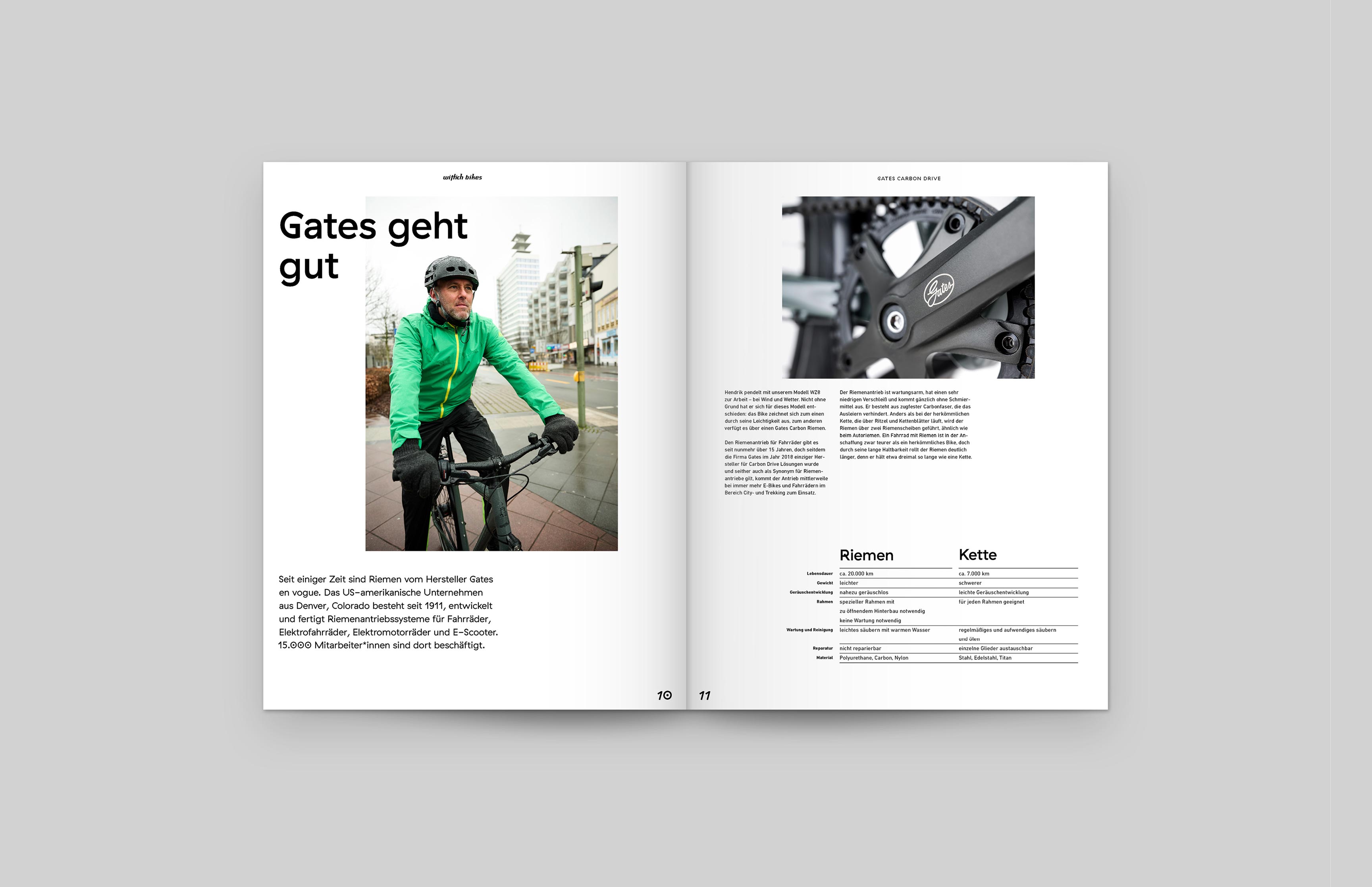 Editorial-Design für das Kundenmagazin von Wittich Bikes – Fahrradfotografie, Storytelling und Typografie-Konzept von Neue Identität Bielefeld.