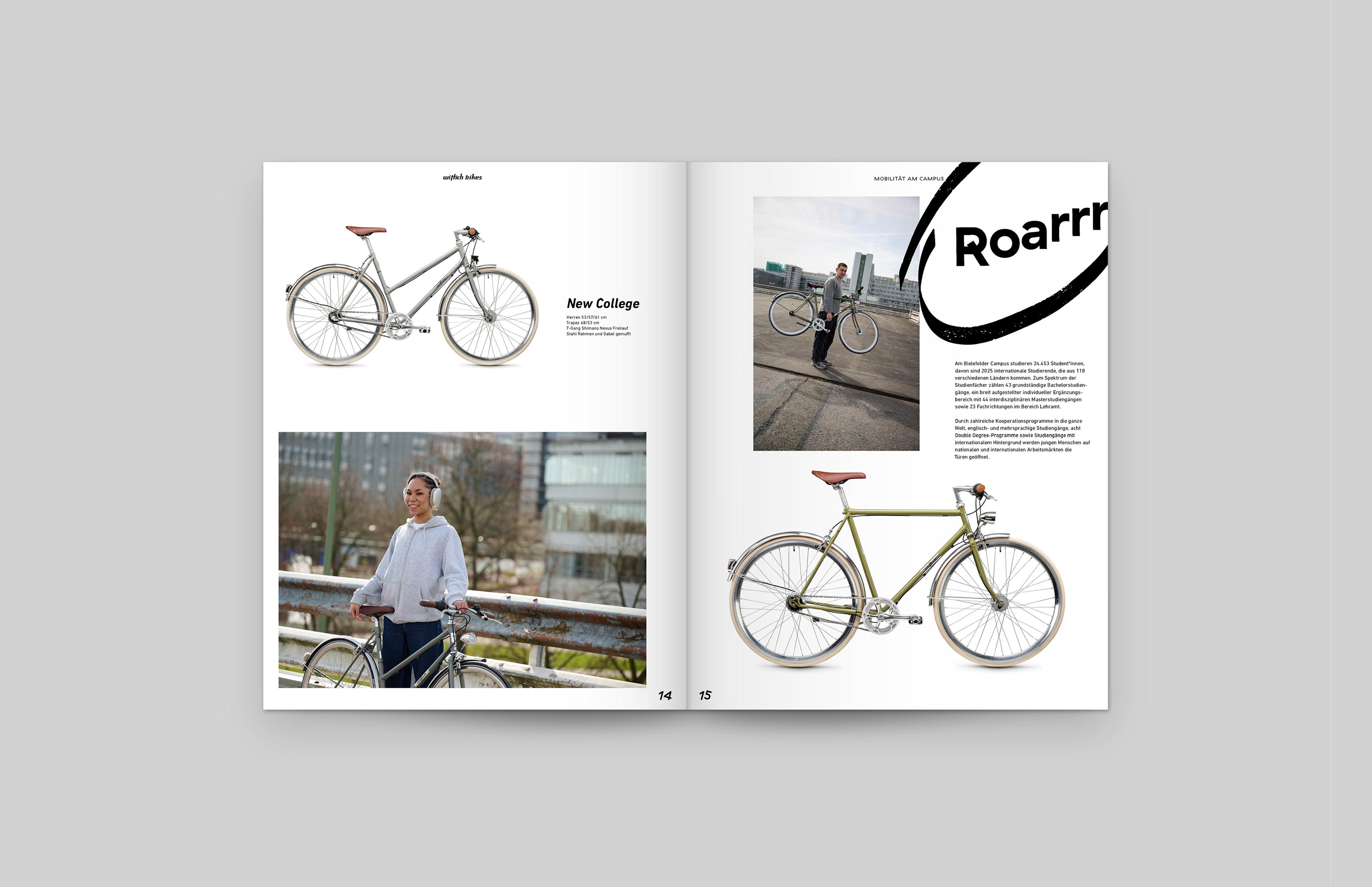 Editorial-Design für das Kundenmagazin von Wittich Bikes – Fahrradfotografie, Storytelling und Typografie-Konzept von Neue Identität Bielefeld.