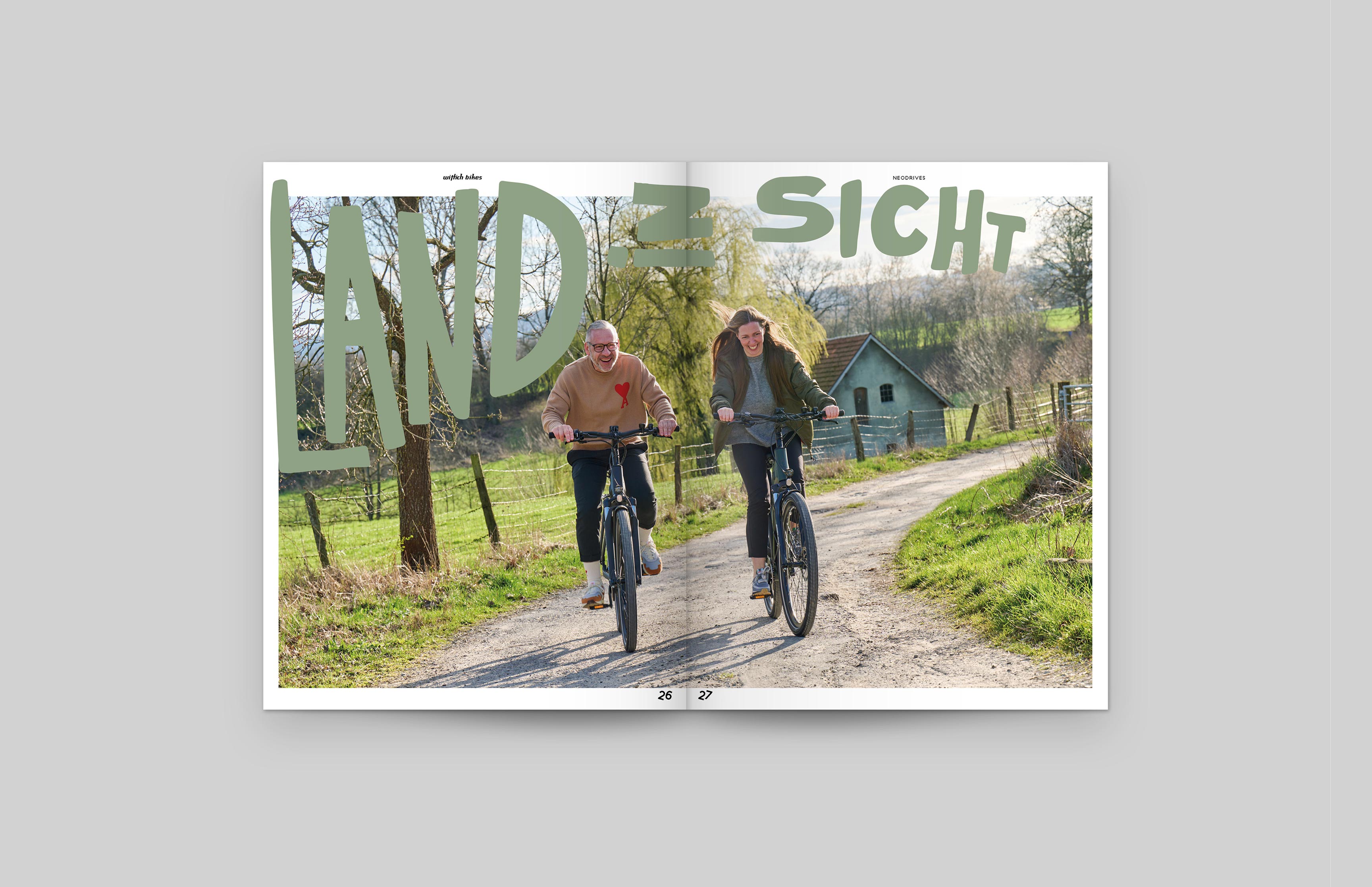 Editorial-Design für das Kundenmagazin von Wittich Bikes – Fahrradfotografie, Storytelling und Typografie-Konzept von Neue Identität Bielefeld.